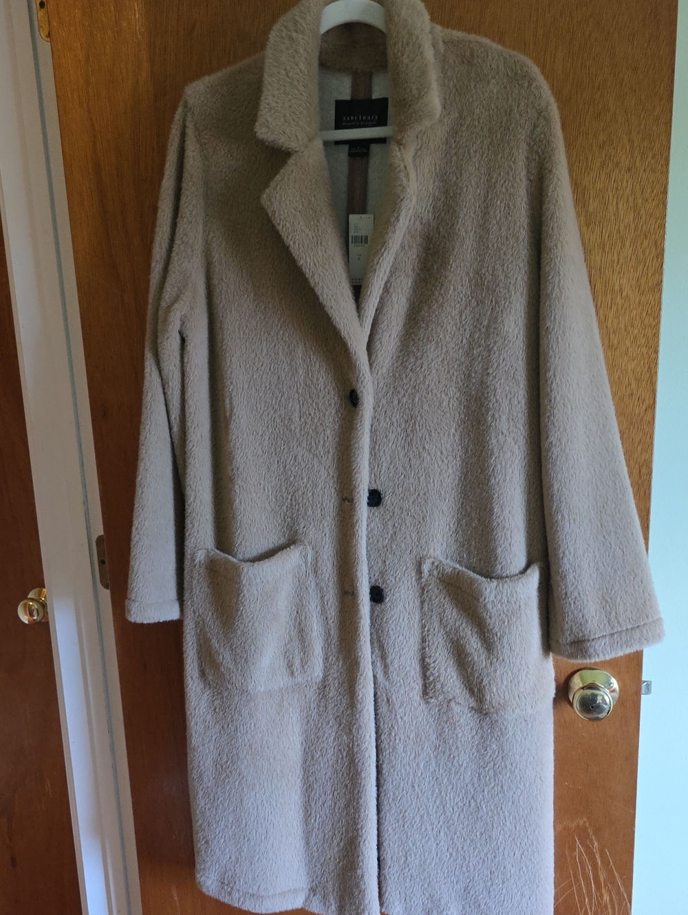 Sanctuary Taupe Plush Teddy Coat Anthropologie Large